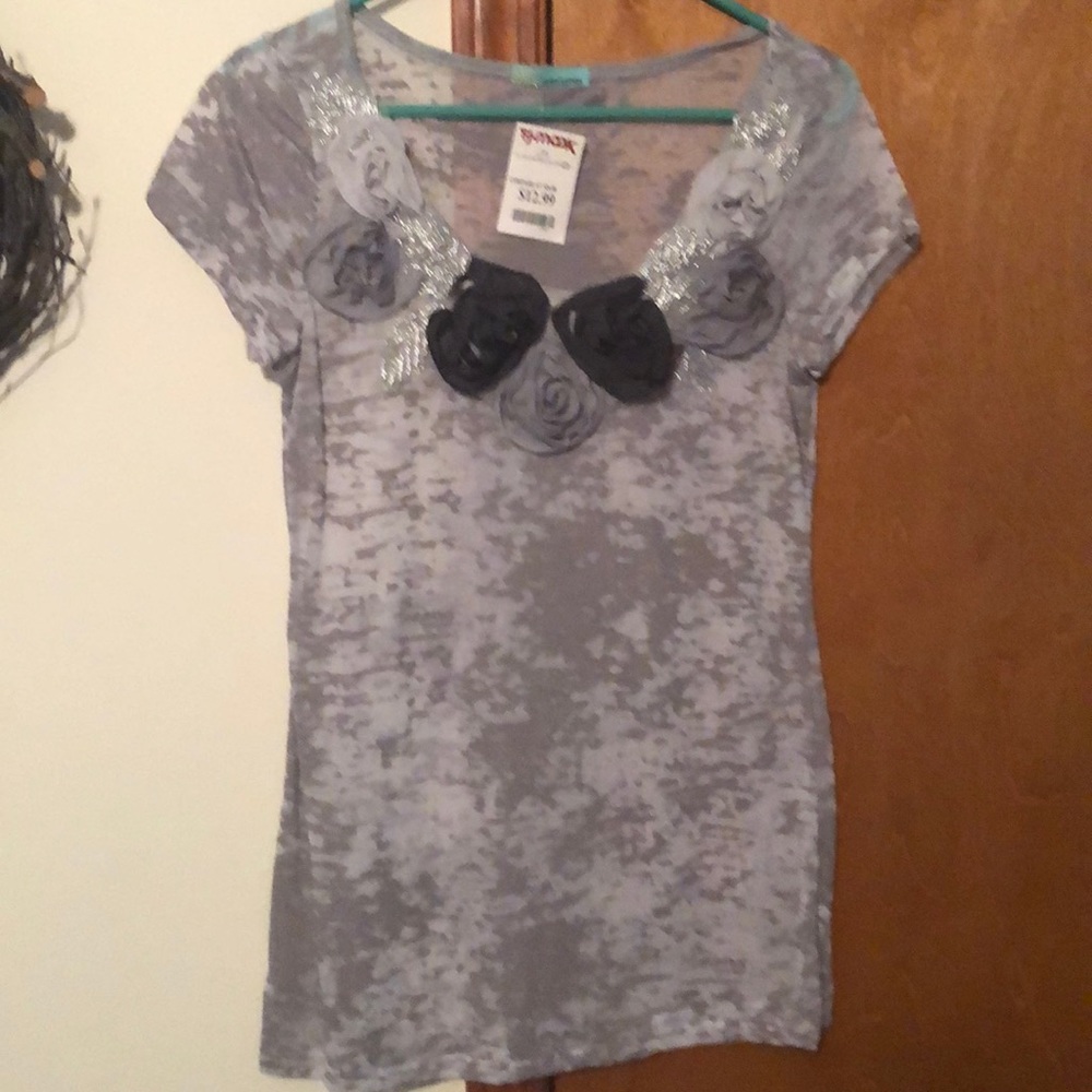 NWT Queen Esther sheer top with embellishment